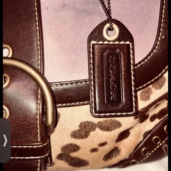 Coach Soho Suede/Real Calf Hair/Leather Whipstitch Satchel w/bow RARE- Large - Picture 11 of 11